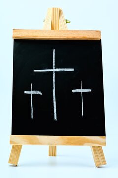 Chalk Blackboard Three Crosses