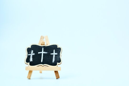 Chalk Blackboard Three Crosses