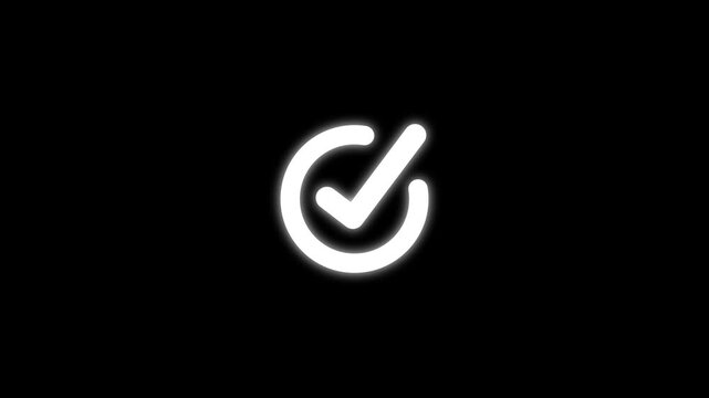 Animated check mark for success and approval, 4k alpha channel. tick icon overlay, tick mark animation.4k quality tick animation..