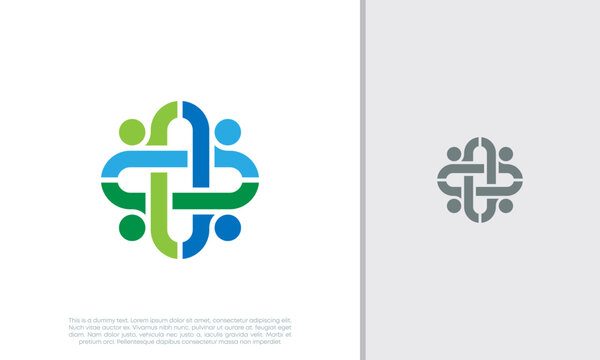 Global Community Logo Icon Elements Template. Community human Logo template vector. Community health care. Abstract Community logo