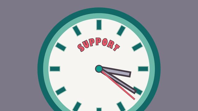 Time For Support Concept Clock Animation