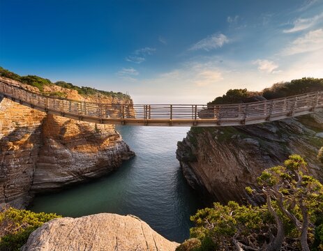 a bridge spanning two cliffs symbolizes mediation that closes the gaps in knowledge