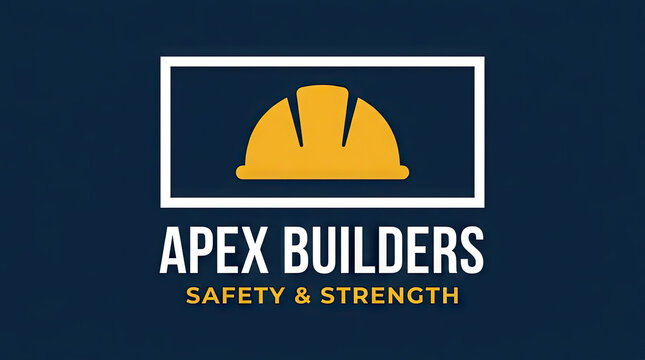 Apex Builders logo with yellow construction hard hat.