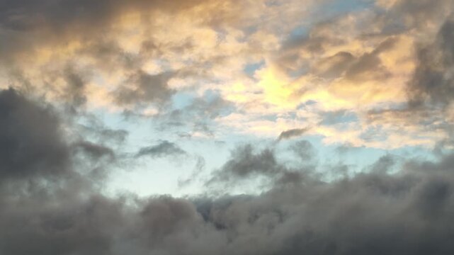golden sunset glow cloudy sunny sky closeup view background footage