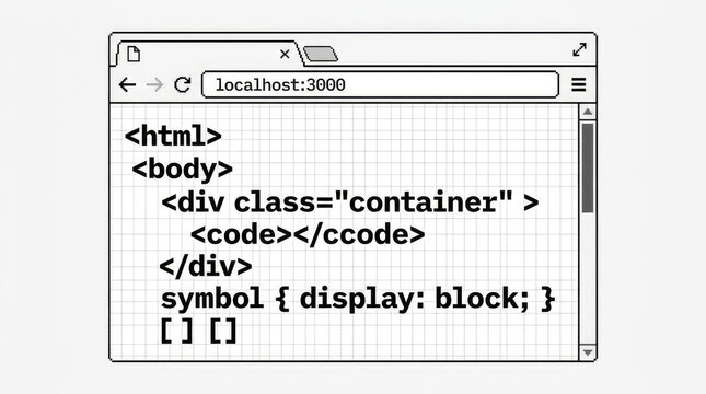 Code editor window wireframe UI design.