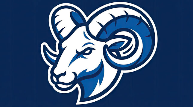 Frontal ram head mascot logo design.