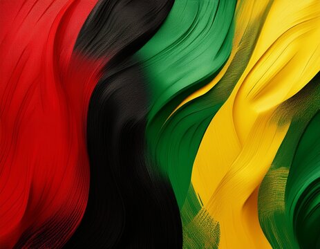 black history month banner vibrant abstract texture red yellow green and black paint color background juneteenth freedom day celebration african liberation day concept