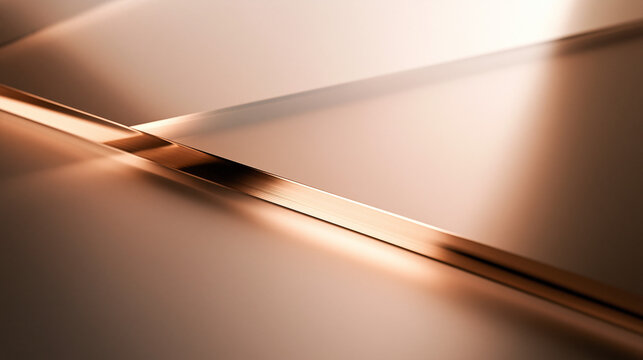 Abstract Rose Gold Metallic Background with Sleek Geometric Lines