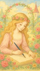 Fototapeta premium Whimsical fairytale garden mobile wallpaper