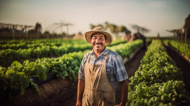Hispanic Mexican farmer worker farm row agriculture outdoors 