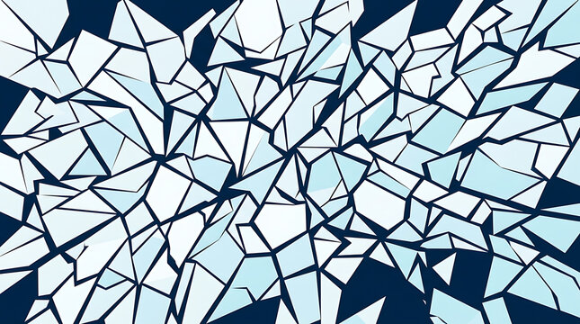 Minimalist flat vector graphic pattern of cracked ice surface
