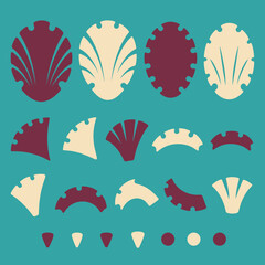 Fototapeta premium Organic speckled pebble shape icon set