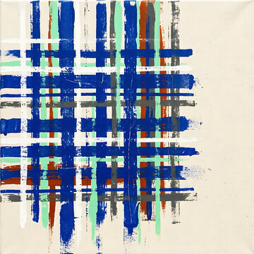 Abstract graphic art with textured stripes forming a grid