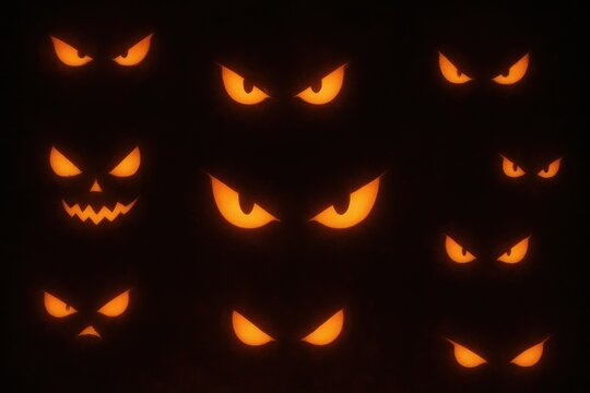 Glowing eyes Halloween background