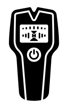 Black stud finder wall scanner icon