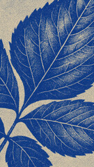 Naklejka premium Detailed blue leaf mobile wallpaper