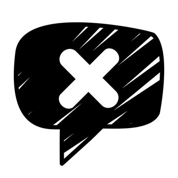 Chat Bubble Crossmark Sketch Animation, Hand Drawn Rejected Motion Graphic