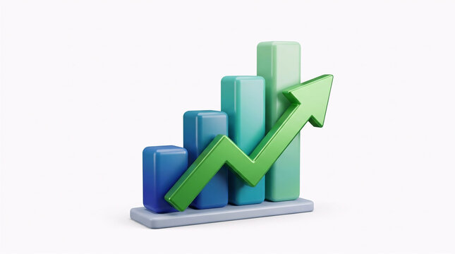 business graph on white background