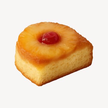 Delicious pineapple cherry cake slice