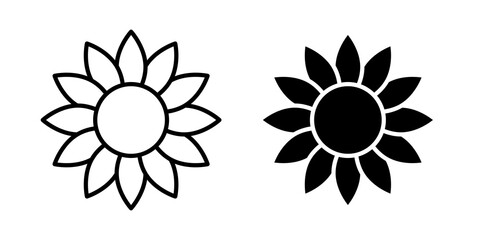 Fototapeta premium Sunflower icon collection for UX