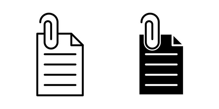 Attach document icon editable clipart collection