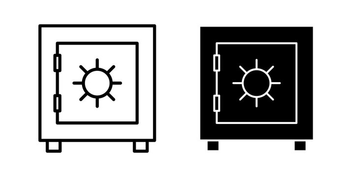 Secure vault icon editable clipart collection