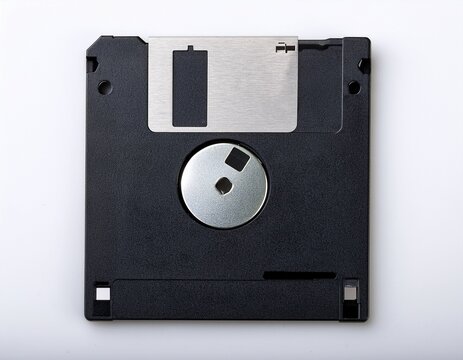 black floppy disk on white background