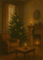 Fototapeta premium Cozy festive room ambiance