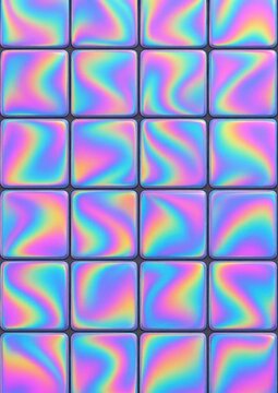 Vibrant holographic tile pattern