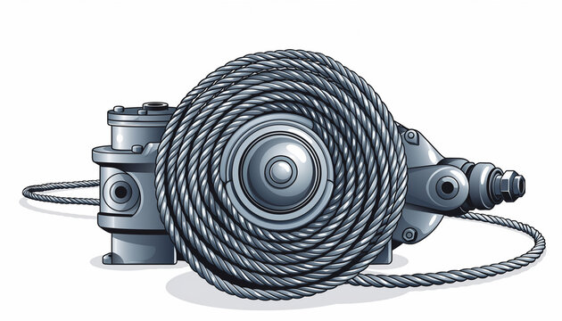 Industrial Coiled Wire Rope with Hook.