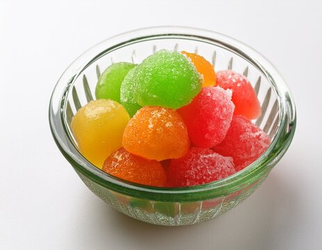 traditional indonesian shaved ice dessert es campur served in a glass bowl on white background
