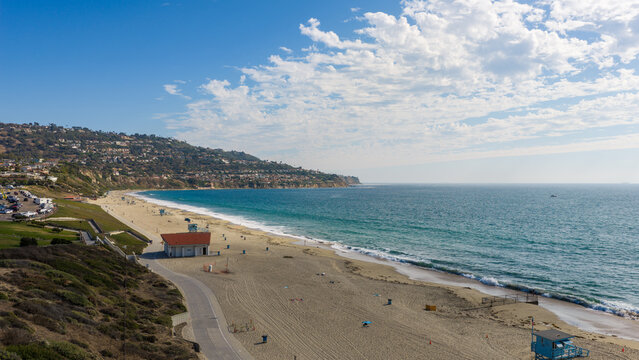 Aerial View of Coastal Bluffs and Pacific Ocean in Rancho Palos Verdes, California