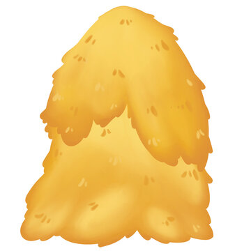 Hand-drawn illustration of a classic haystack.