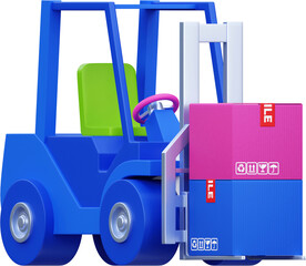 Warehouse Forklift 3D Icon © Yusuf