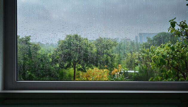 a rainy day view from a window