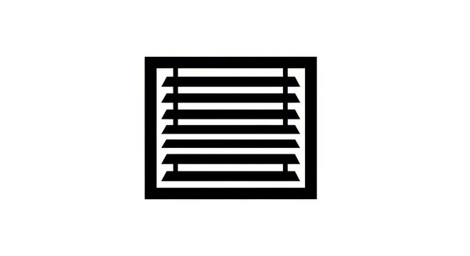 Black and white minimalist vent icon design.