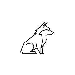 Geometric wolf logo outline © Ulil