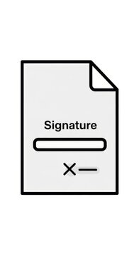 Blank signature document with line and X mark.