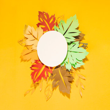 Autumn Floral Circle Frame
