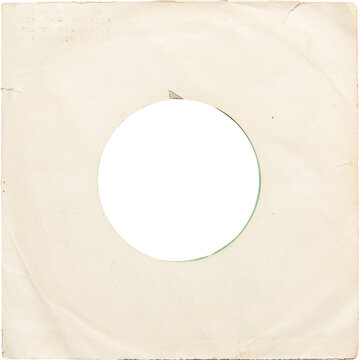 Vintage stained blank LP vinyl cover. png isolated on transparent background