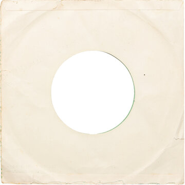 Grunge stained blank LP vinyl cover. png isolated on transparent background