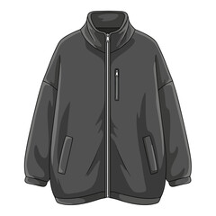 Dark grey fleece jacket isolated © Udindavva