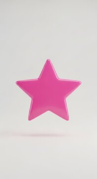 Bright Pink Star Shape on Light Background.