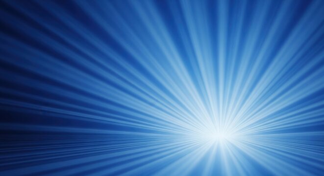 Bright Radiant Light Burst in Blue Sky Background.