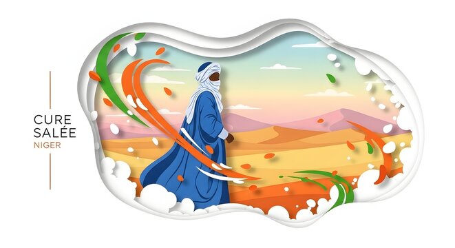 Vibrant Papercut Character at Niger&rsquo;s Cure Sal&eacute;e Festival
