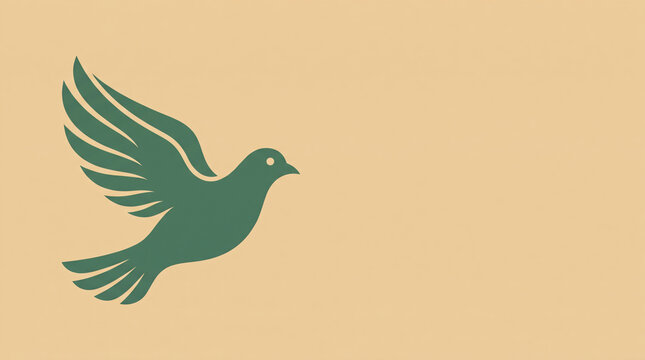 Negative Space Dove Silhouette Soaring with Headroom for Peace Day Design