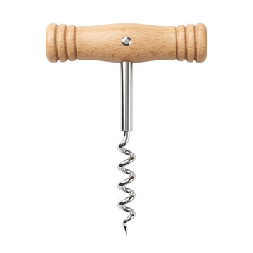 Wooden Corkscrew Isolated Transparent Background