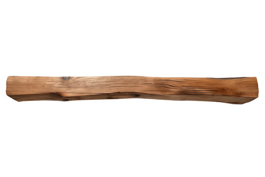 Long rustic wooden plank with natural curved edges and visible grain