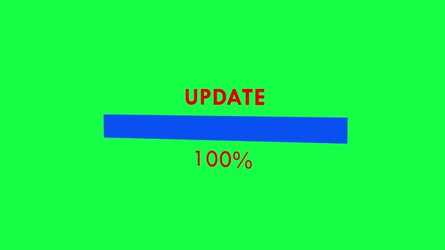 Software Update 100 Percent Progress Bar Animation on Green Screen
