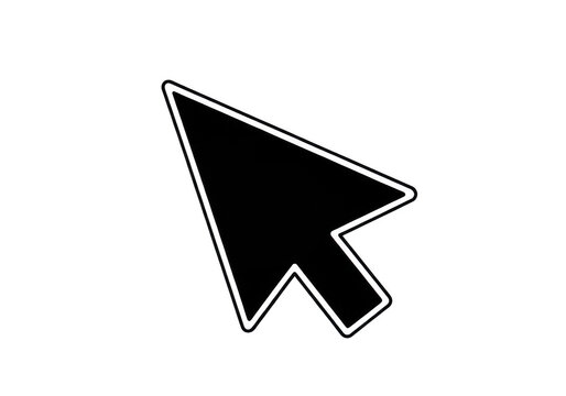A black computer mouse cursor icon isolated on transparent background
